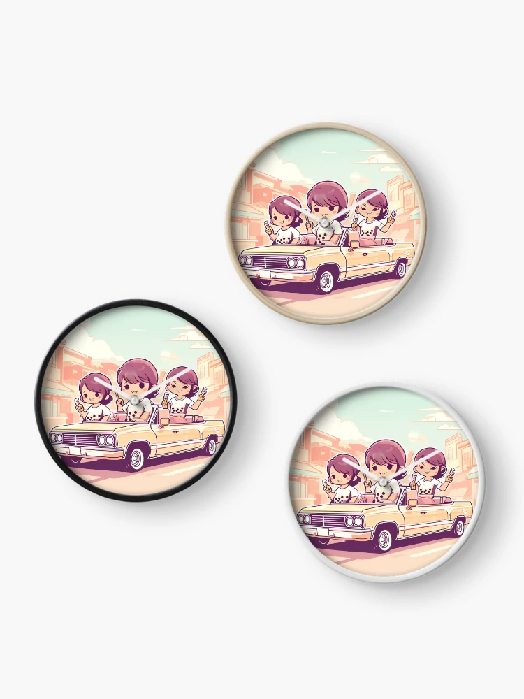 Thumbnail 3 of 4, Clock, Boba Ride designed and sold by ONYX Pixee.