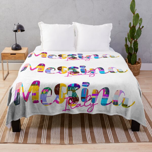 Item preview, Messina, Italy, Vibrant Abstract City Typography Art designed and sold by Wanderful-roads.