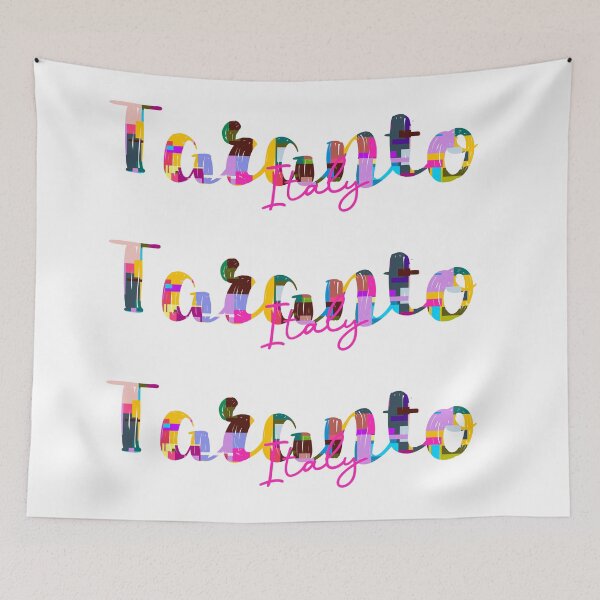 Item preview, Taranto, Italy, Vibrant Abstract City Typography Art designed and sold by Wanderful-roads.