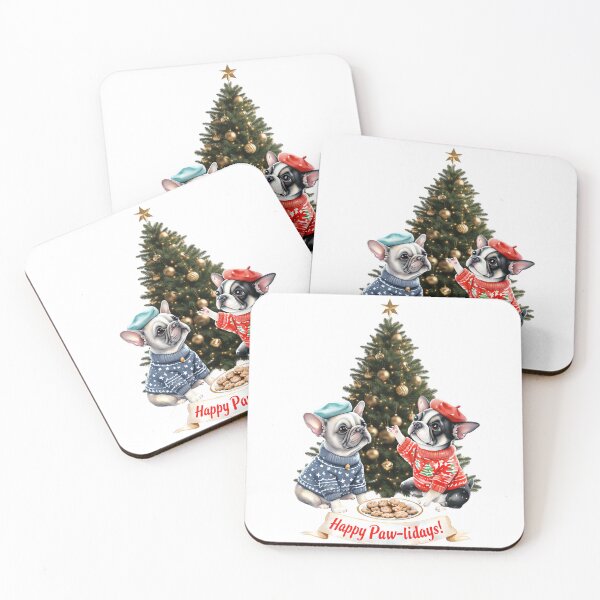 Item preview, Happy Paw-lidays! | Cute French Bulldogs Christmas Tree & Cookies designed and sold by ArtisticDesignsbyLinda.
