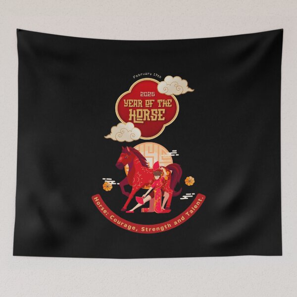 Item preview, Year of the horse ver 19K- Chinese Zodiac Theme-black Background designed and sold by CosmicNook1.