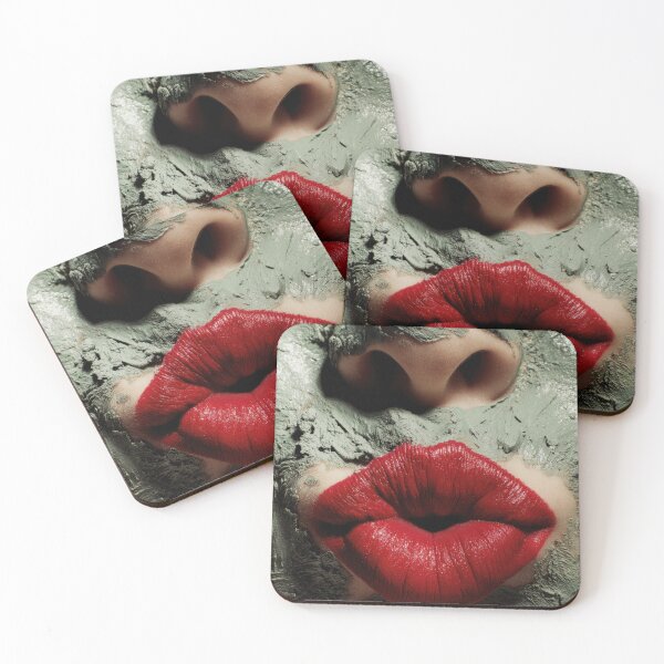 Item preview, Woman with red lips and green mask designed and sold by anytka.