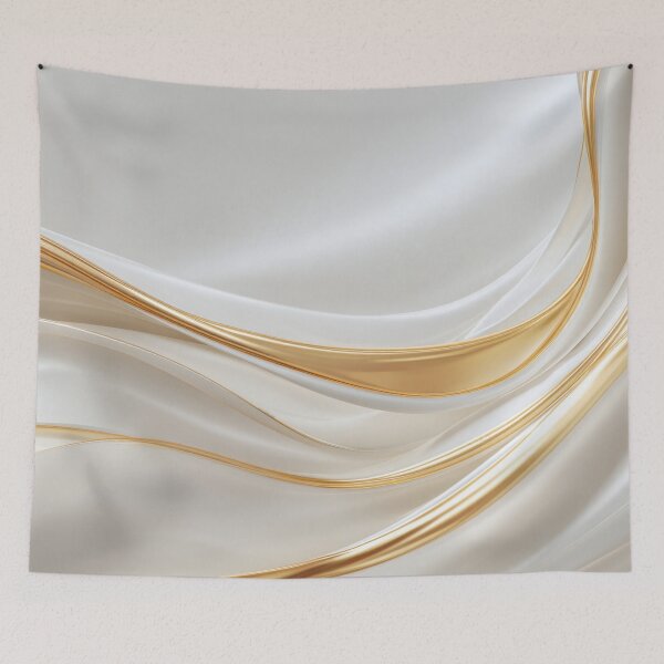 Item preview, Silk fabric with gold lines designed and sold by anytka.