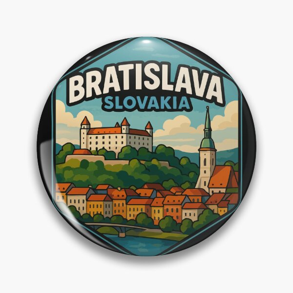 Item preview, Bratislava Slovakia Skyline Retro Travel  designed and sold by TomFrontierArt.