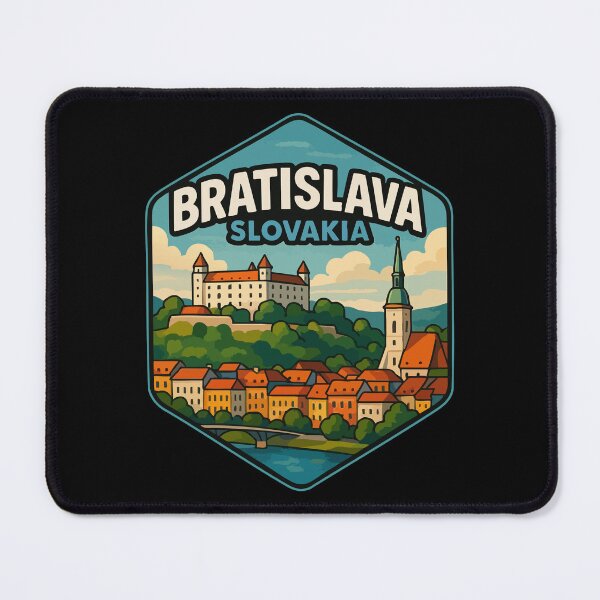 Item preview, Bratislava Slovakia Skyline Retro Travel designed and sold by TomFrontierArt.