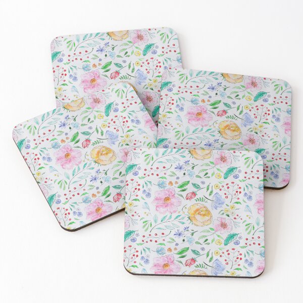 Item preview, A romantic pattern of roses and tullips designed and sold by KAY Artists.