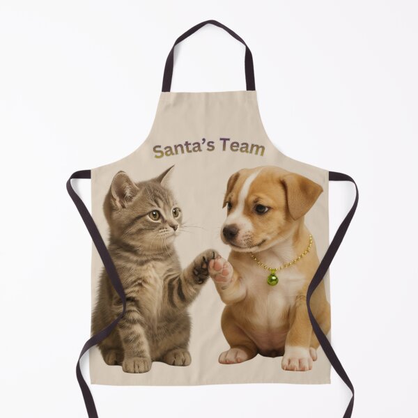 Artikelvorschau, Christmas Cat and Dog – Santa’s Team Art entworfen und verkauft von LiLeDesigns.