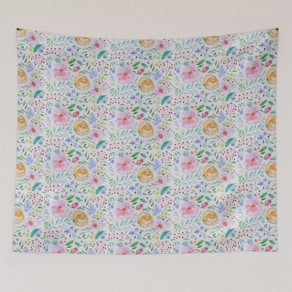 Item preview, A romantic pattern of roses and tullips designed and sold by KAY Artists.