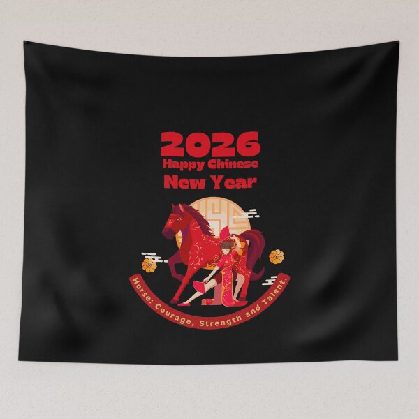 Item preview,  Year of the horse ver 19L- Chinese Zodiac Theme-black Background designed and sold by CosmicNook1.