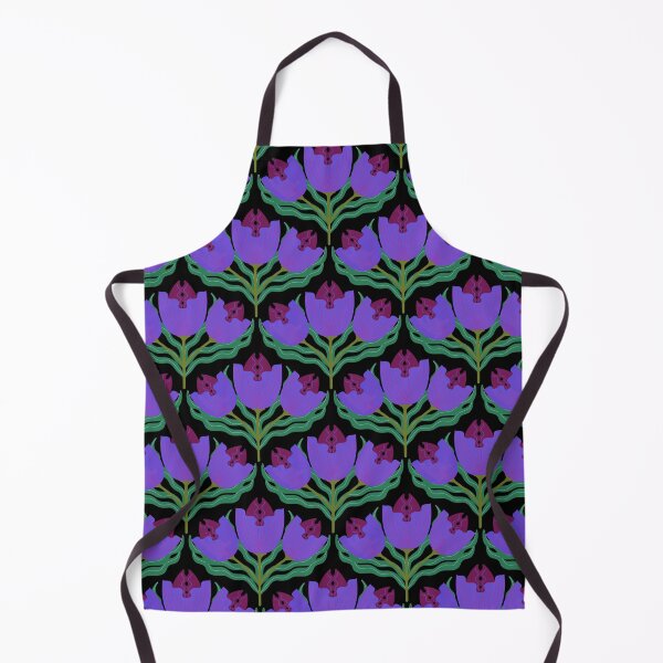 Item preview, ANNA’S APRON TOP TULIPS BLACK designed and sold by Marni Scofidio Desi9ns.