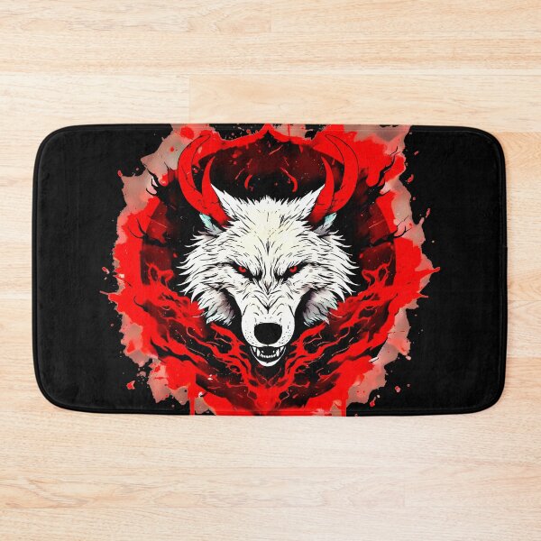 Item preview, White Neon Wolf with Red Antlers | Cyberpunk designed and sold by Neer arts.