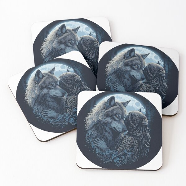 Item preview, Moonlit Wolf and Maiden designed and sold by EsolinNova.