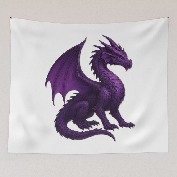 Item preview, Majestic Purple Dragon – Powerful Fantasy Creature Art designed and sold by FORYOUOFFICIAL.