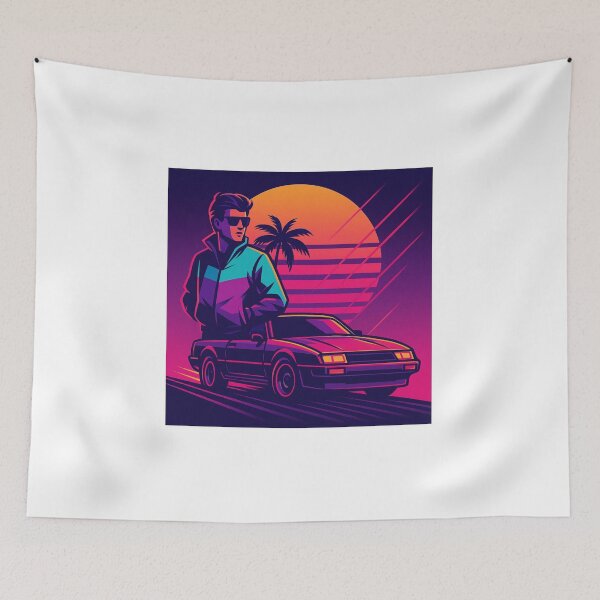 Item preview, Retro Synthwave Driver | 80s Vaporwave Neon Car Palm Sunset designed and sold by Fleetwood1994.