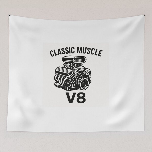 Item preview, Classic Muscle Car Engine V8 | Hot Rod Garage Vintage Mechanic designed and sold by Fleetwood1994.