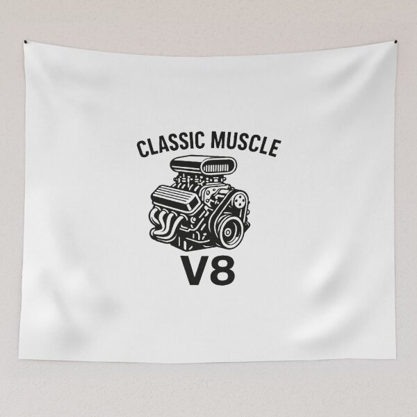Item preview, V8 Engine Line Art | Classic Muscle Car Hot Rod Retro Mechanic designed and sold by Fleetwood1994.