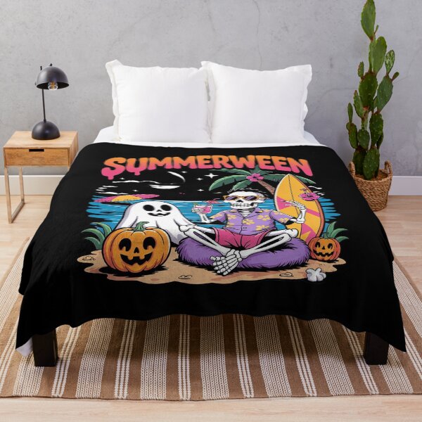 Item preview, Summerween Skeleton Ghost Beach Spooky Halloween designed and sold by Belkisallen.