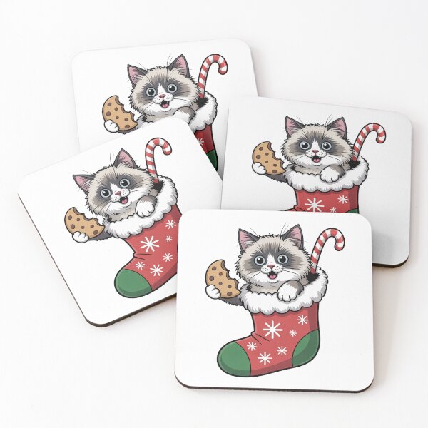 Item preview, Ragdoll cat merry Christmas santa designed and sold by kaka8888.