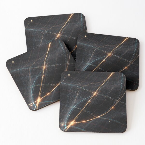 Item preview, Abstract Golden Light Grid Fabric Pattern designed and sold by SassyArtistry.