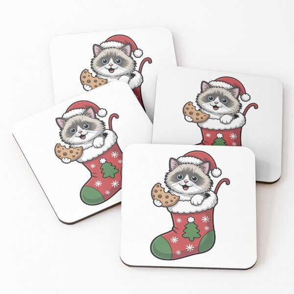 Item preview, Ragdoll cat merry Christmas santa designed and sold by kaka8888.