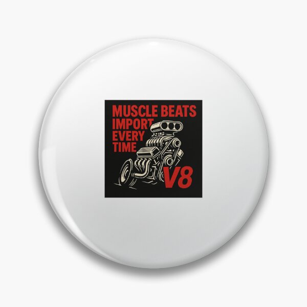 Item preview, V8 Muscle Car Quote | Muscle Beats Import Every Time Red Typography Engine designed and sold by Fleetwood1994.