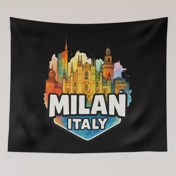 Item preview, Milan Italy Travel Colorful Watercolor designed and sold by TomFrontierArt.