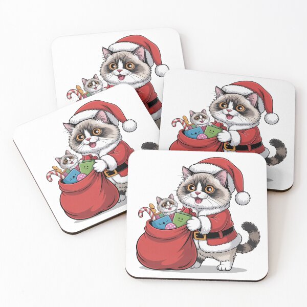Item preview, Ragdoll cat merry Christmas santa designed and sold by kaka8888.
