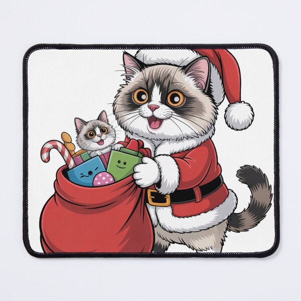 Item preview, Ragdoll cat merry Christmas santa designed and sold by kaka8888.