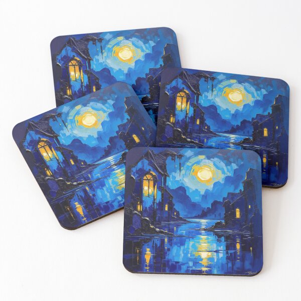 Item preview, Moonlit Reflections – Urban Silence in Surreal Nightlight designed and sold by FotoworldEdel.