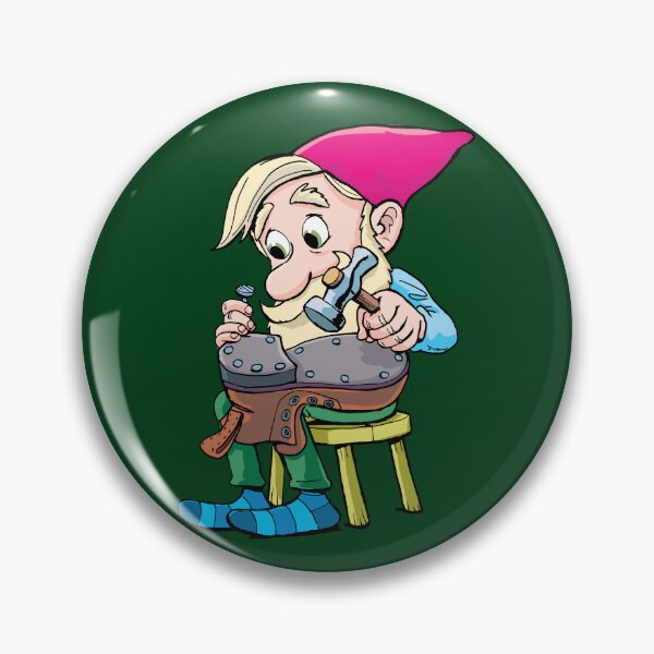Item preview, dwarf shoemaker holds a hammer in his hand and repairs a shoe designed and sold by duxpavlic.