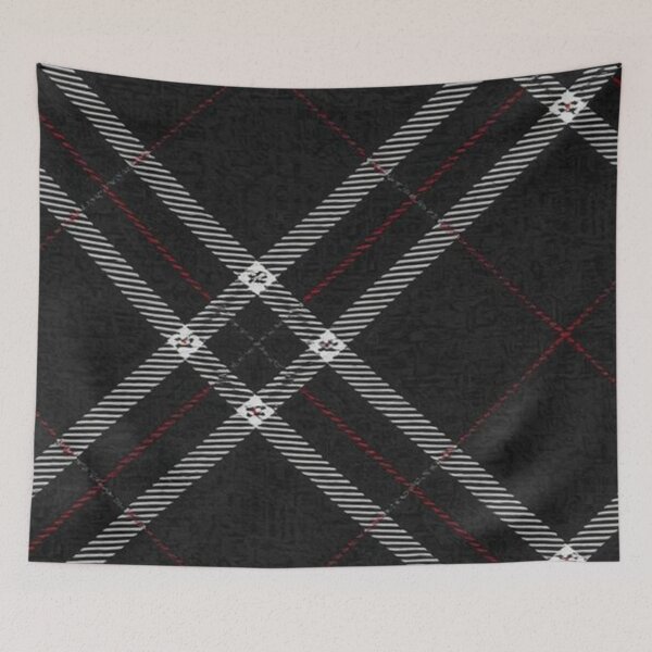 Item preview, Black and White Diagonal Tartan Pattern designed and sold by SassyArtistry.