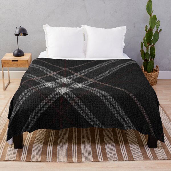 Item preview, Black and Gray Diagonal Tartan Fabric designed and sold by SassyArtistry.