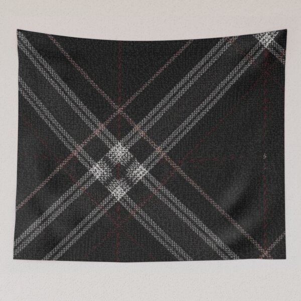 Item preview, Black and Gray Diagonal Tartan Fabric designed and sold by SassyArtistry.