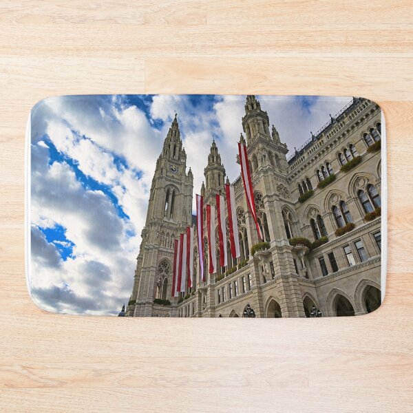 Item preview, Vienna's Town Hall with Austrian flags,Rathaus, Vienna. Austria. designed and sold by goceris.