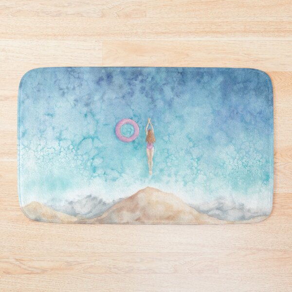 Item preview, Young woman jumping from cliff into sea designed and sold by IrinaIkar.