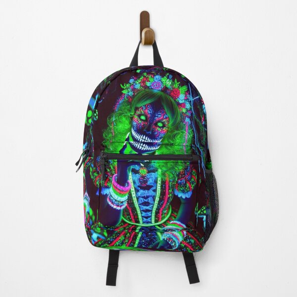 Item preview, Neon Queen of the Forest — Fluorescent Lady Among Mushrooms designed and sold by FusiTink.