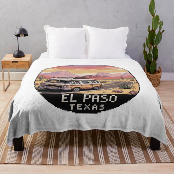 Item preview, El Paso Texas Pixel Art Desert Van – Retro Sunset Roadtrip Illustration designed and sold by CircinusStore.