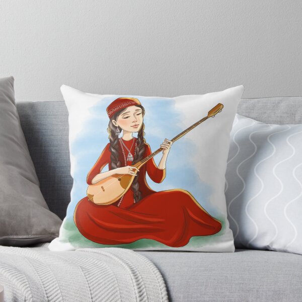 Item preview, kazakh girl with dombyra designed and sold by artbymadina.