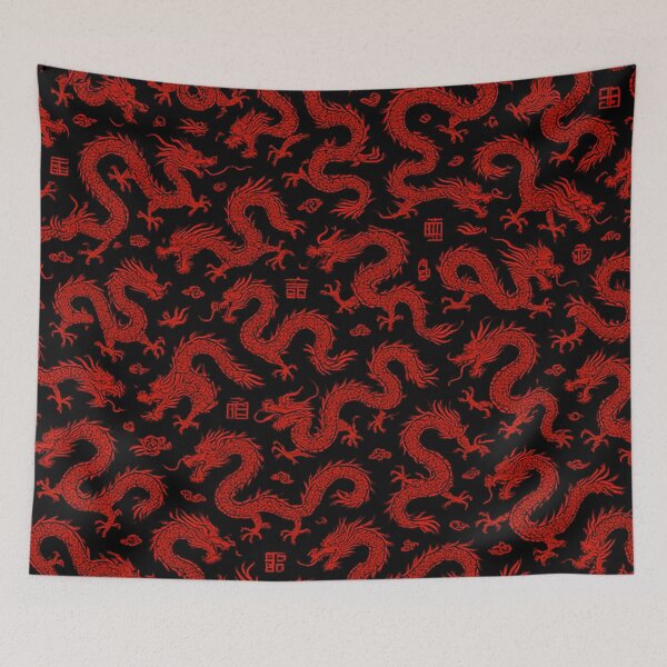 Item preview, Red Chinese Dragon Pattern designed and sold by SassyArtistry.