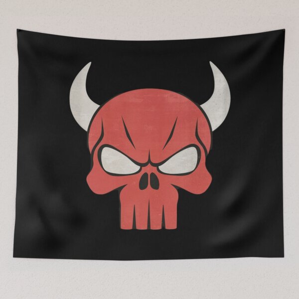 Item preview, punisher red skull with prominent horns designed and sold by 123ks.