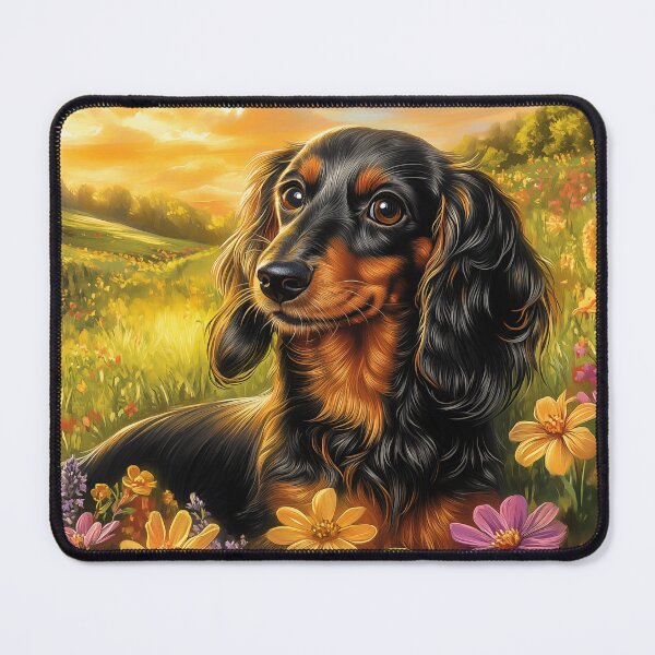 Item preview, Dachshund in a field of flowers designed and sold by PetsArt.