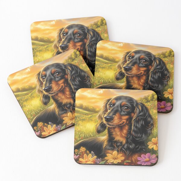 Item preview, Dachshund in a field of flowers designed and sold by PetsArt.