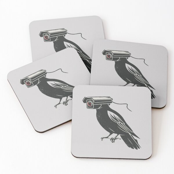 Item preview, a black crow with a surveillance camera head designed and sold by 123ks.