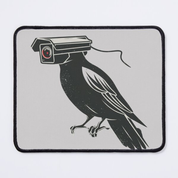 Item preview, a black crow with a surveillance camera head designed and sold by 123ks.