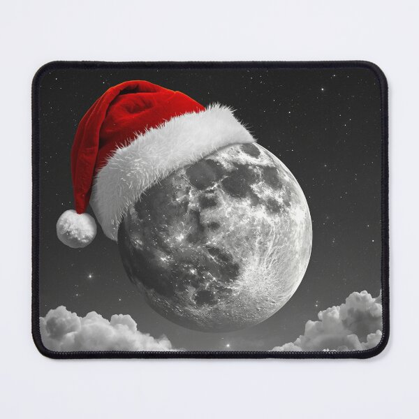 Item preview, Santa Moon Magic – Surreal Full Moon with Santa Hat in a Starry Night Sky designed and sold by PixelVibe782.