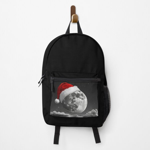 Item preview, Santa Moon Magic – Surreal Full Moon with Santa Hat in a Starry Night Sky designed and sold by PixelVibe782.
