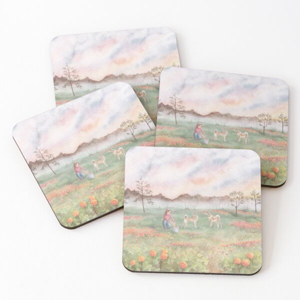 Item preview, Young woman pick cloudberries in a forest swamp designed and sold by IrinaIkar.