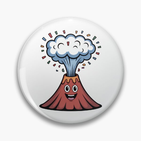 Item preview, Cute Kawaii Volcano: Happy Cartoon Eruption with Confetti designed and sold by RudArtAI.