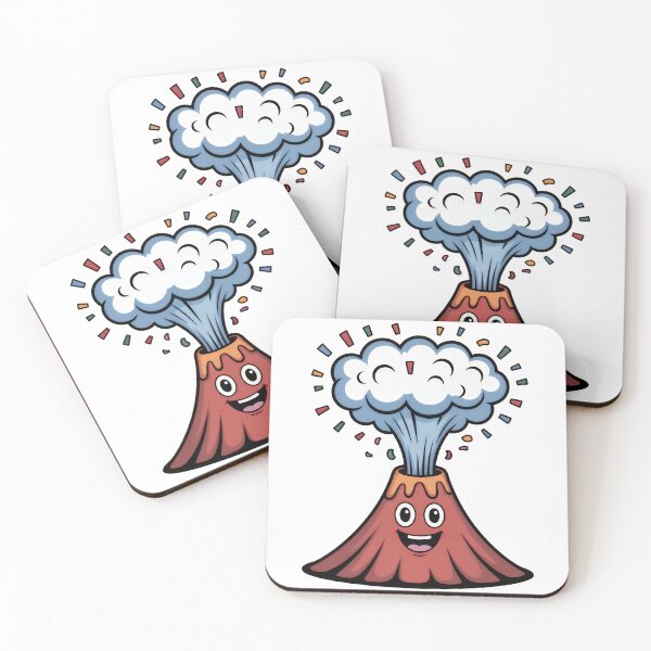 Item preview, Cute Kawaii Volcano: Happy Cartoon Eruption with Confetti designed and sold by RudArtAI.