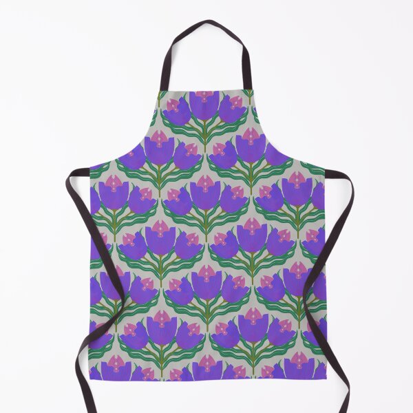 Item preview, ANNA’S APRON TOP TULIPS GREY designed and sold by Marni Scofidio Desi9ns.